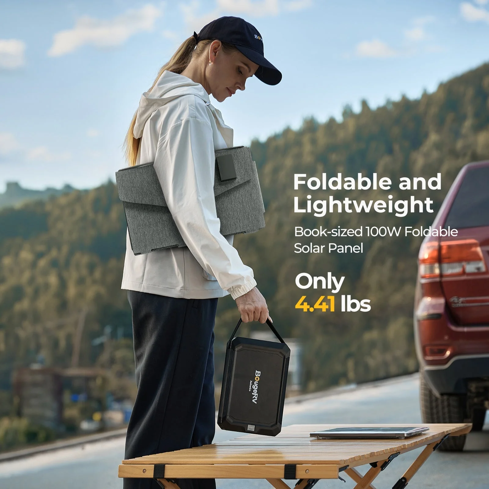 BougeRV 100W N-Type Fiberglass Foldable Portable Solar Panel - Image 5