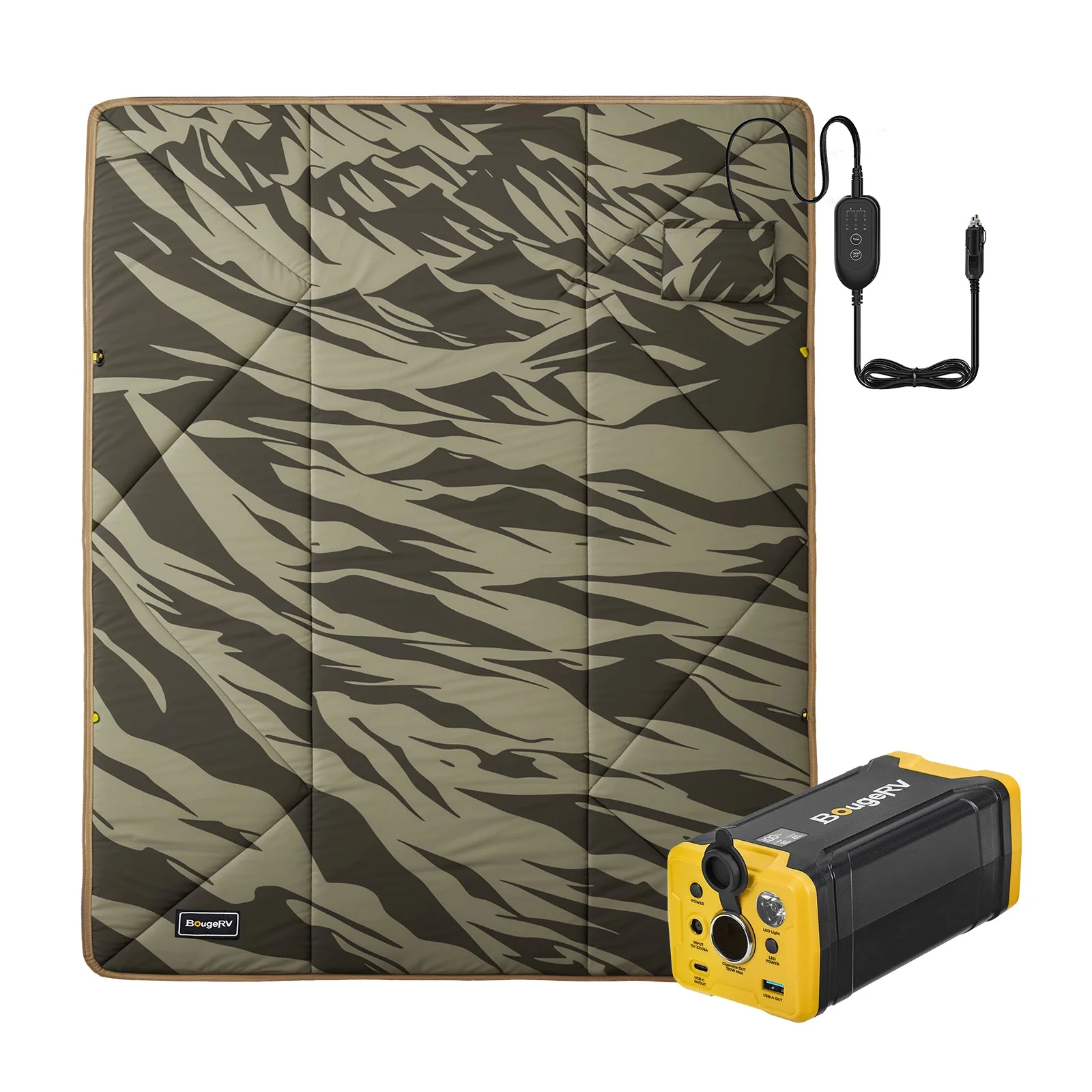 BougeRV 12V Outdoor Heated Blanket-5 Heat Settings, APP Remote Control(Green) - Image 4