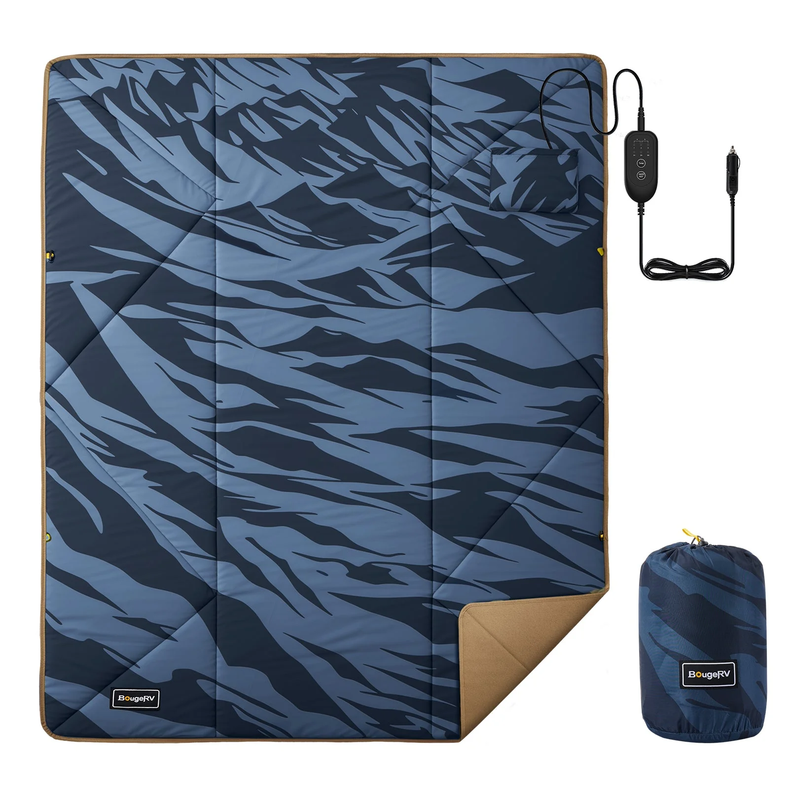 BougeRV 12V Outdoor Heated Blanket-5 Heat Settings, APP Remote Control(Blue) - Image 12