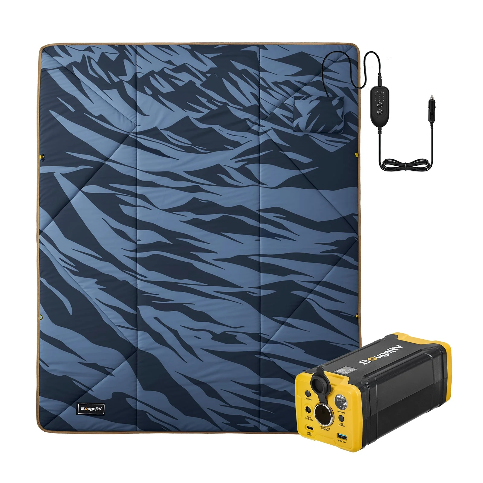 BougeRV 12V Outdoor Heated Blanket-5 Heat Settings, APP Remote Control(Blue) - Image 14