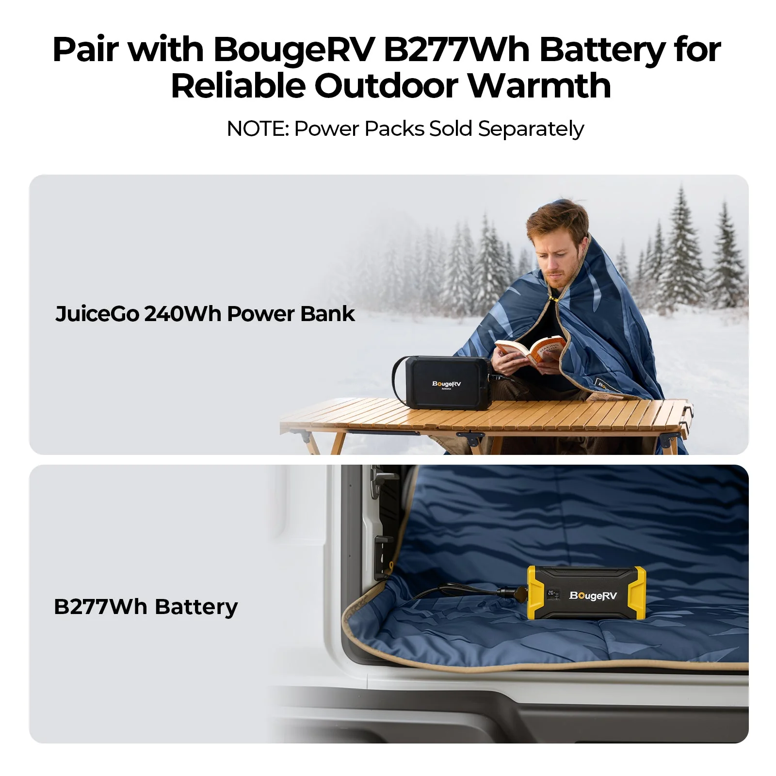 BougeRV 12V Outdoor Heated Blanket-5 Heat Settings, APP Remote Control(Blue) - Image 4