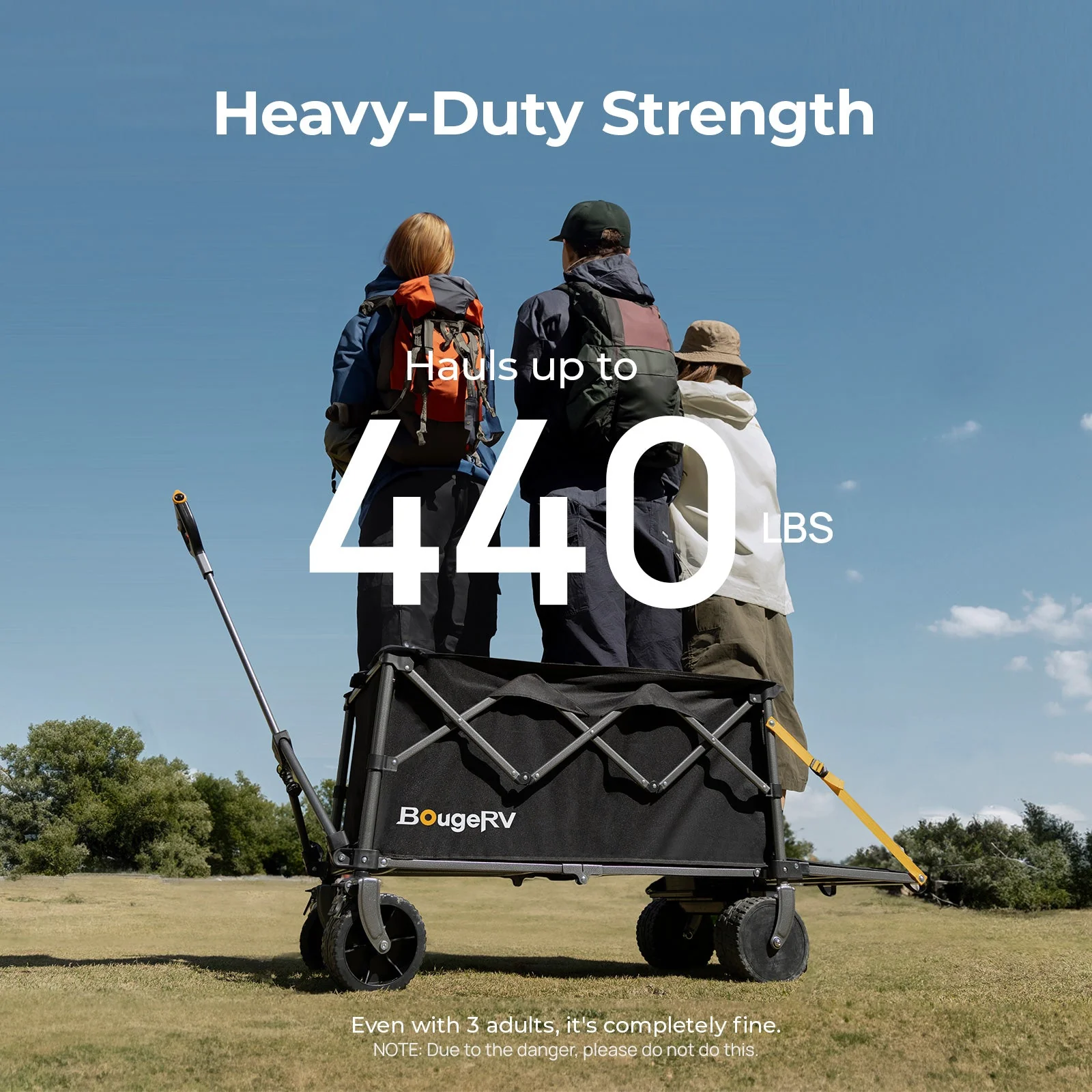 BougeRV Electric Foldable Utility Camping Wagon with Power Bank - Image 3