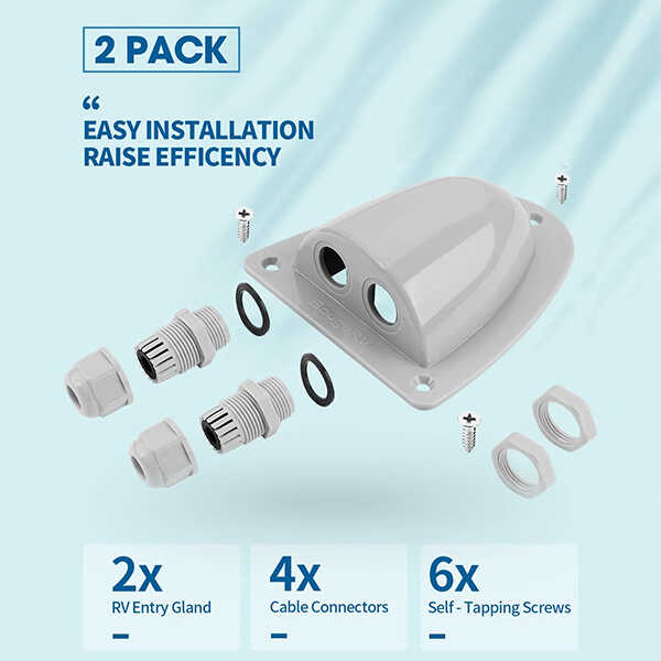 Gray Solar Weatherproof Double Cable Entry Gland - Image 6