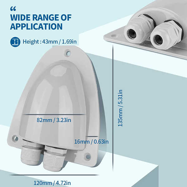 Gray Solar Weatherproof Double Cable Entry Gland - Image 7