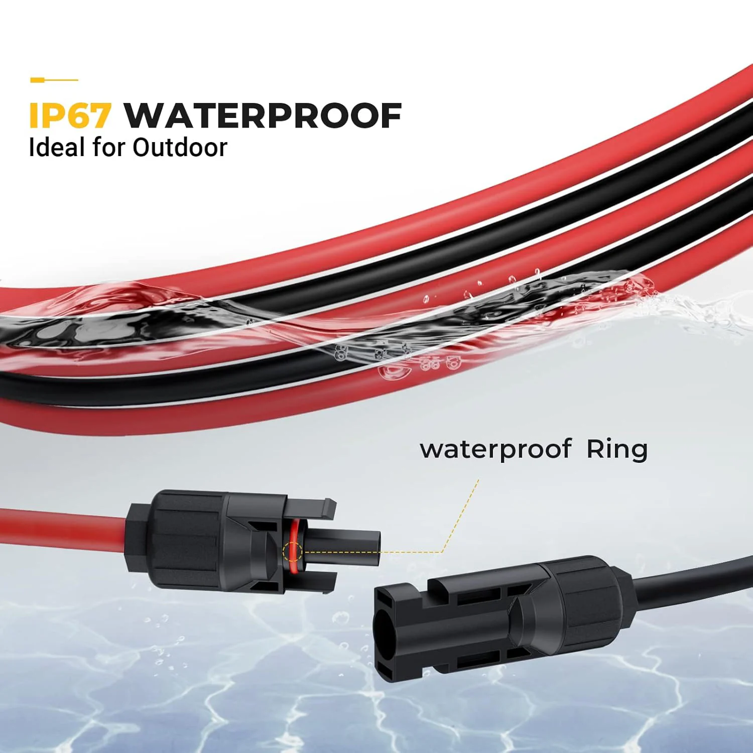 Solar Extension Cable with Extra Free Connectors(xx FT Red+xx FT Black) - Image 5