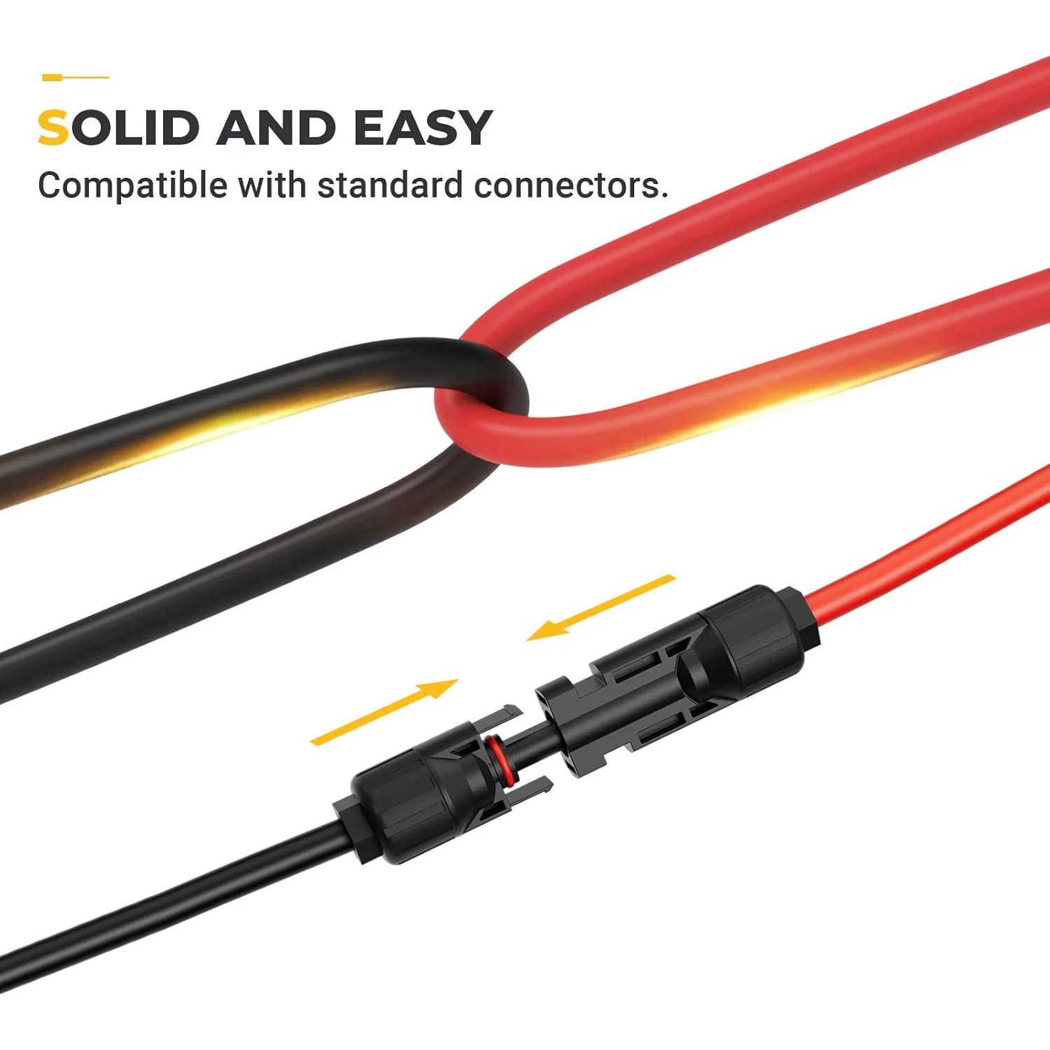 Solar Extension Cable with Extra Free Connectors(xx FT Red+xx FT Black) - Image 6