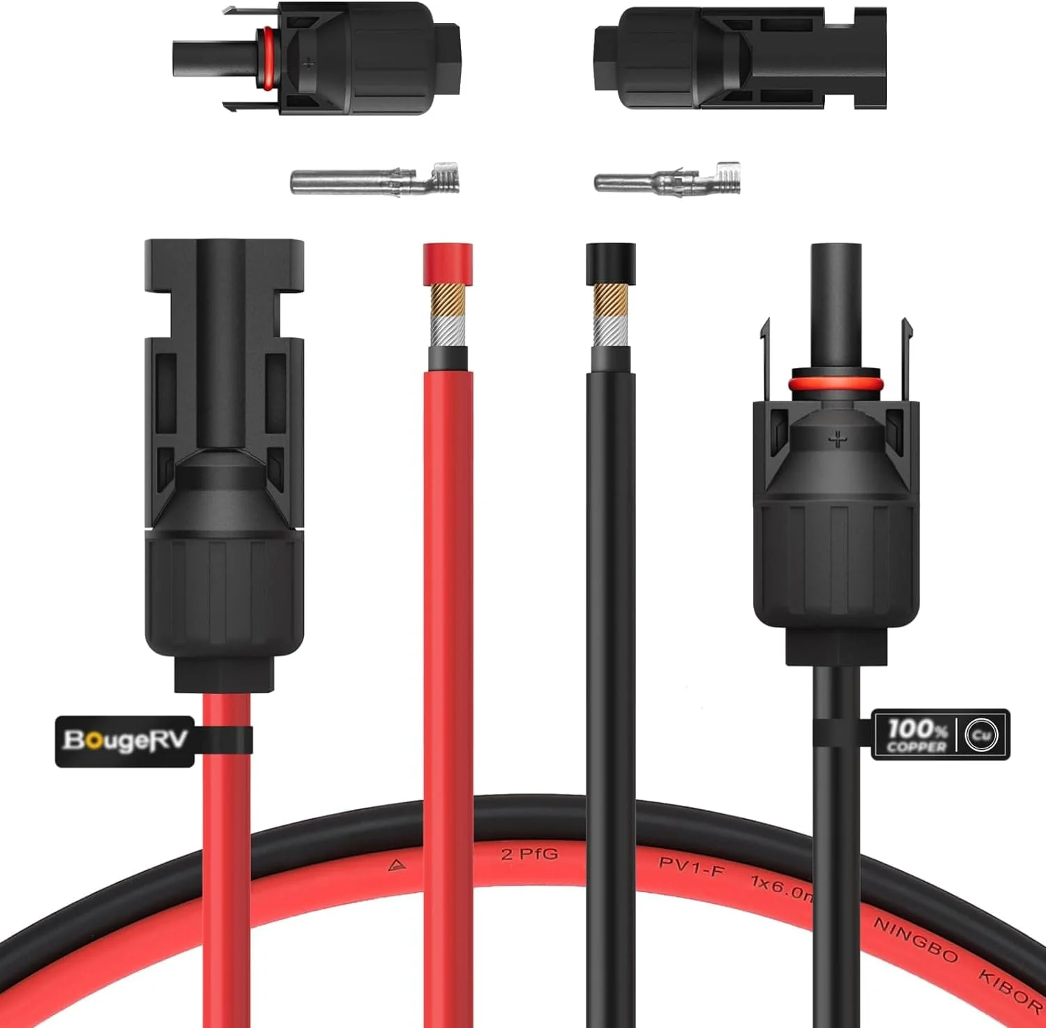 Solar Extension Cable with Extra Free Connectors(xx FT Red+xx FT Black) - Image 9