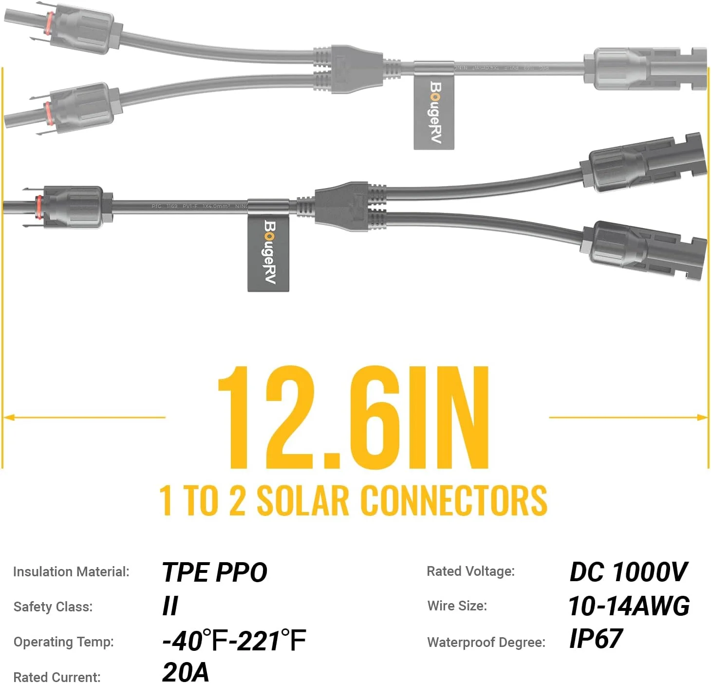 Solar Connectors Y Branch Parallel Adapter Cable Wire - Image 8